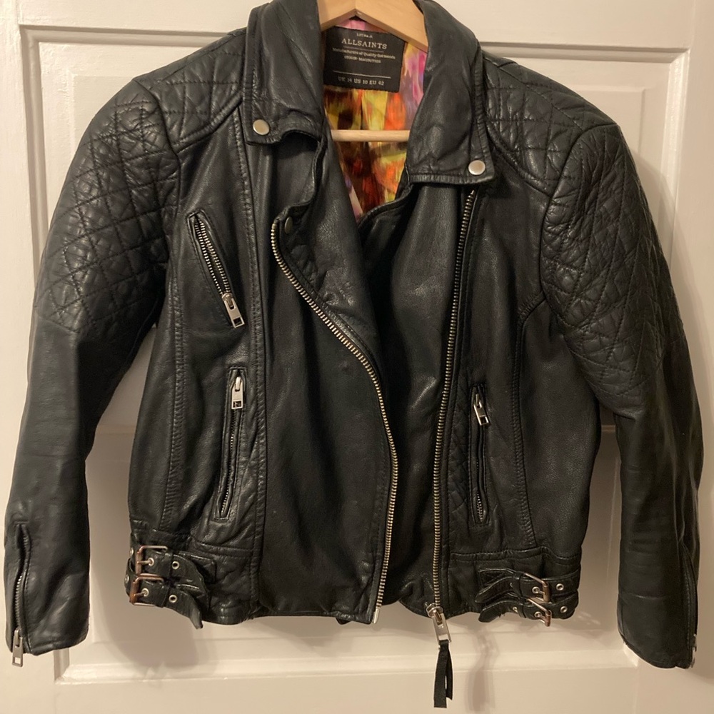 All Saints Lot No. A Black Leather Jacket